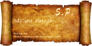 Sághi Patrik névjegykártya