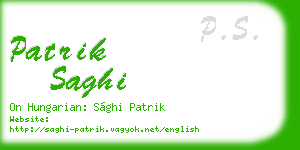 patrik saghi business card