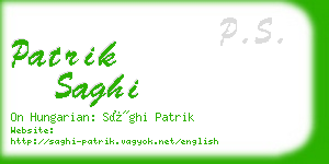 patrik saghi business card